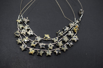 11 Pieces Natural Dalmatian Concave Cut Shape Faceted Briolettes , Sold By Strand , 10 mm , 17362