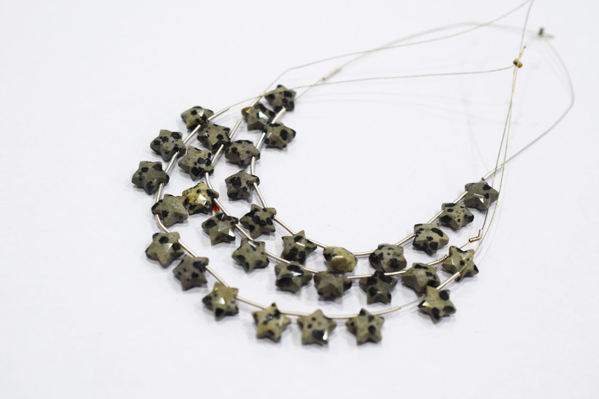 11 Pieces Natural Dalmatian Concave Cut Shape Faceted Briolettes , Sold By Strand , 10 mm , 17362