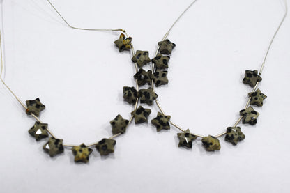 11 Pieces Natural Dalmatian Concave Cut Shape Faceted Briolettes , Sold By Strand , 10 mm , 17362