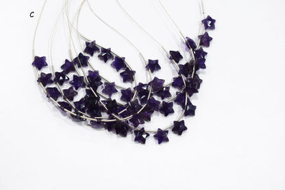 11 Pieces Natural Amethyst Concave Cut Star Shape Faceted Briolettes , Sold By Strand , 10 mm , 17363