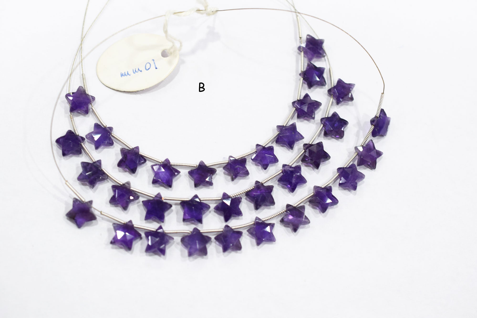 11 Pieces Natural Amethyst Concave Cut Star Shape Faceted Briolettes , Sold By Strand , 10 mm , 17363