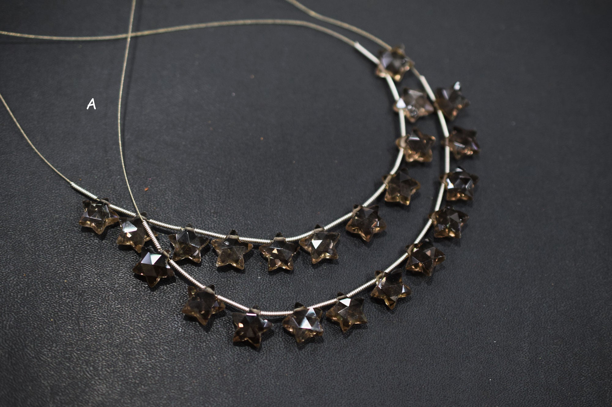 11 Pieces Natural Smoky Concave Cut Star Shape Faceted Briolettes , Sold By Strand , 10 mm , 17367