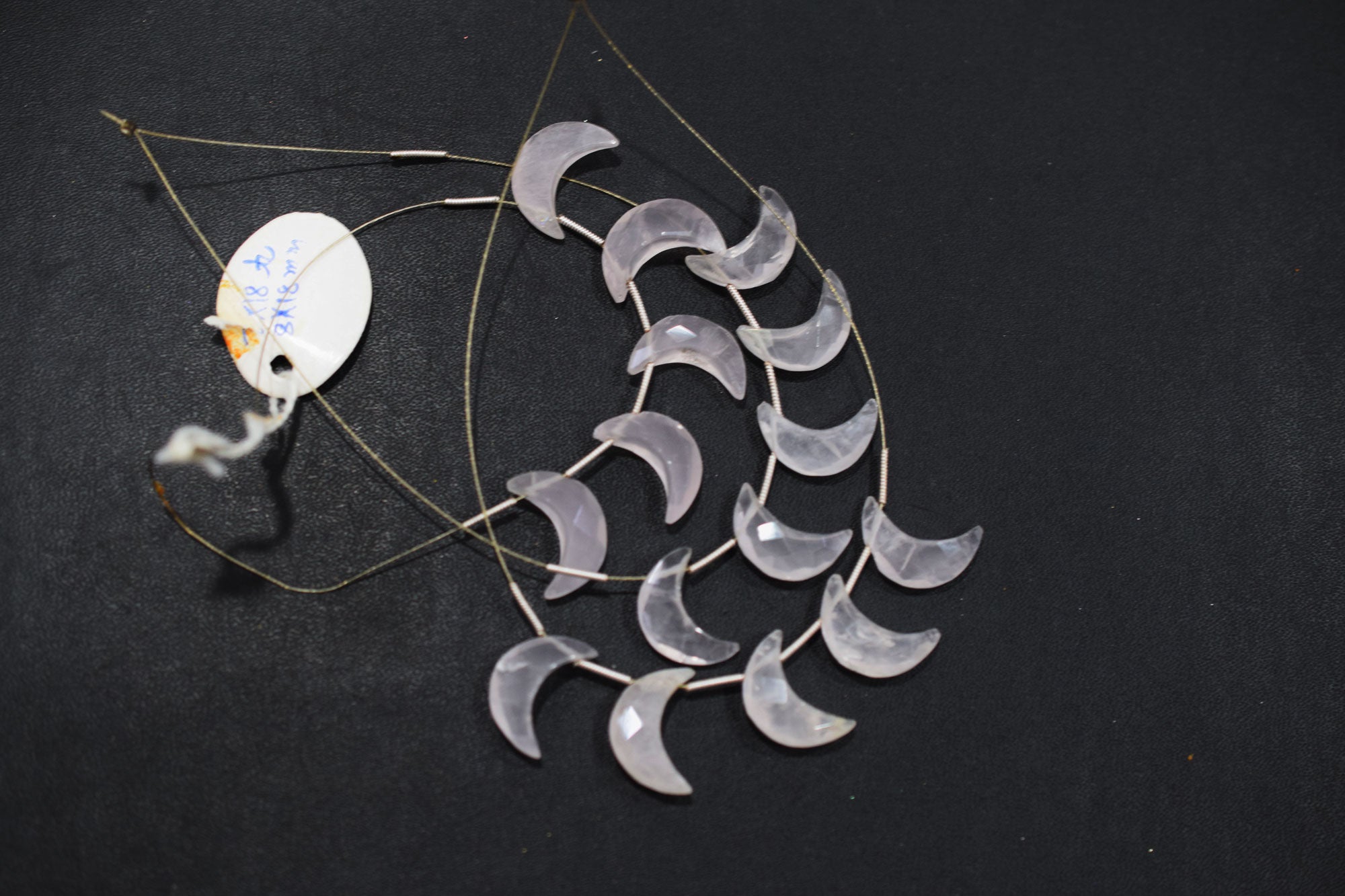 5 Pieces Natural Rose Quartz Faceted Crescent Half Moon Shape Briolettes , Sold By Strand, 7x18 - 8x18 mm , 17375A