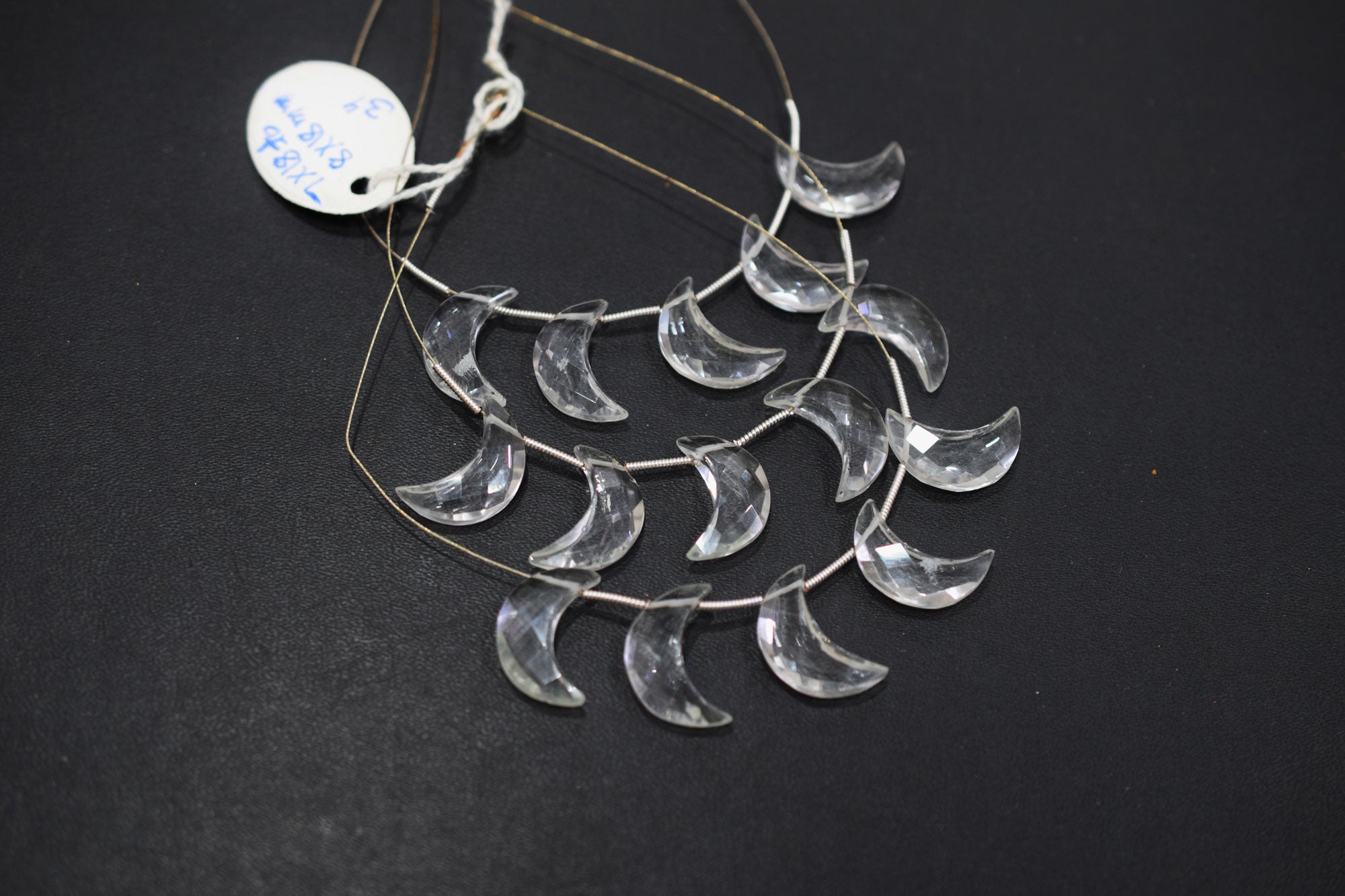 5 Pieces Natural Rock Crystal Faceted Crescent Half Moon Shape Briolettes , Sold By Strand , 7x18 - 8x18 mm , 17377
