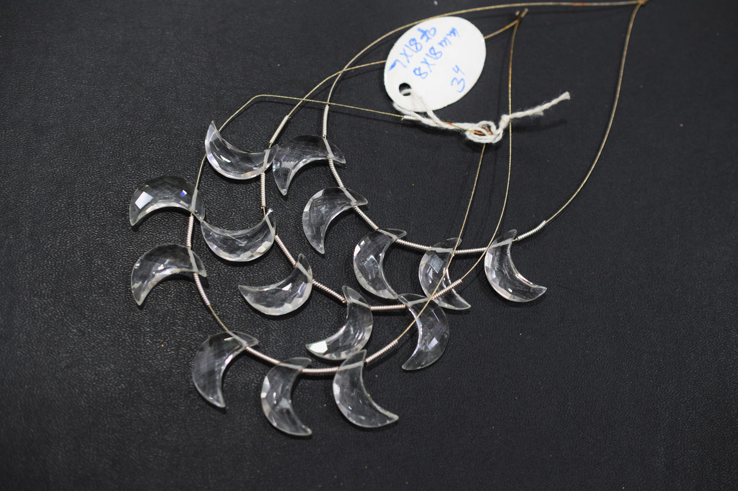 5 Pieces Natural Rock Crystal Faceted Crescent Half Moon Shape Briolettes , Sold By Strand , 7x18 - 8x18 mm , 17377