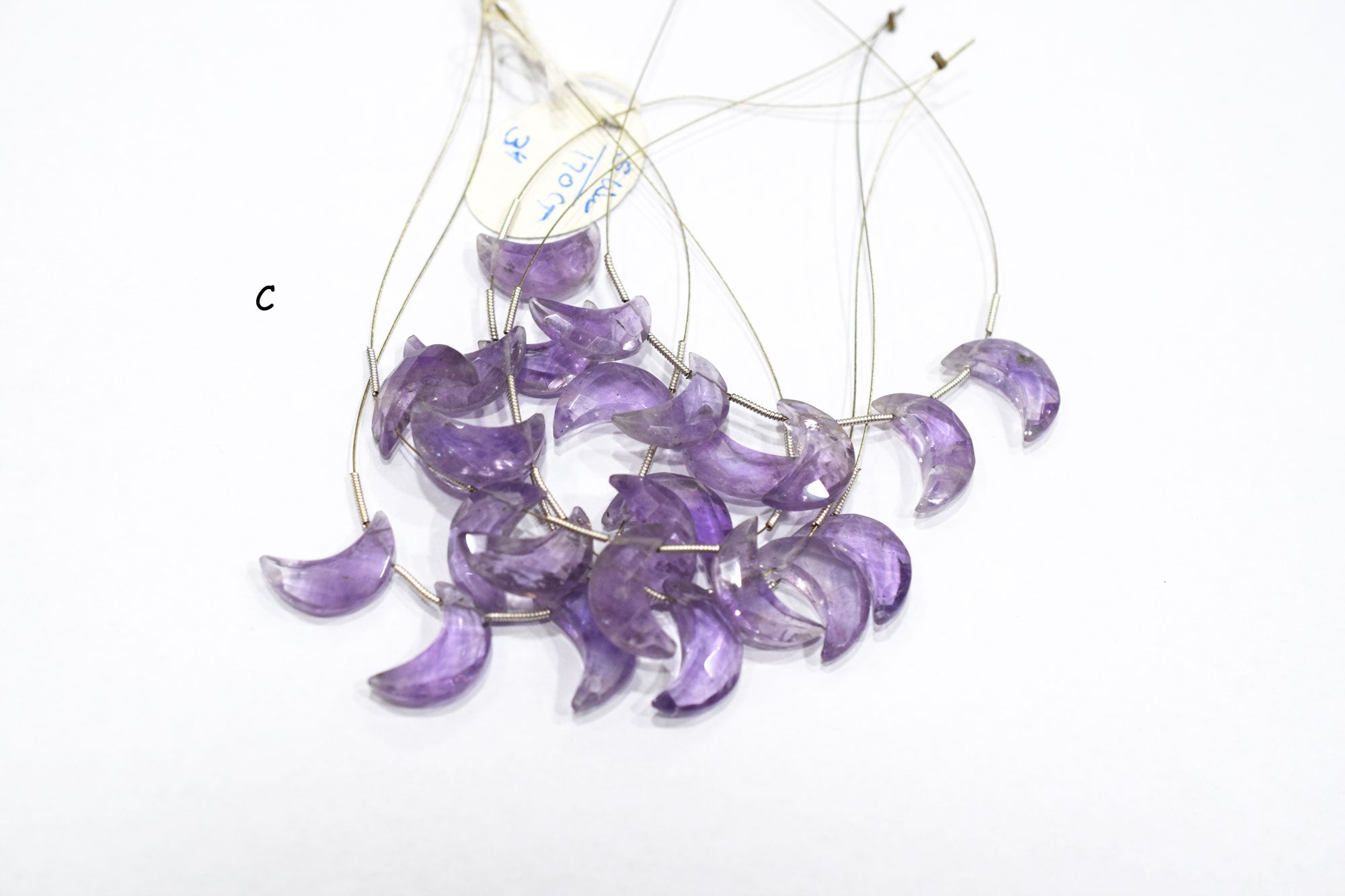 5 Pieces Pink Amethyst Faceted Crescent Half Moon Shape Briolettes , Sold By Strand , 7x18 - 8x18 mm , 17383
