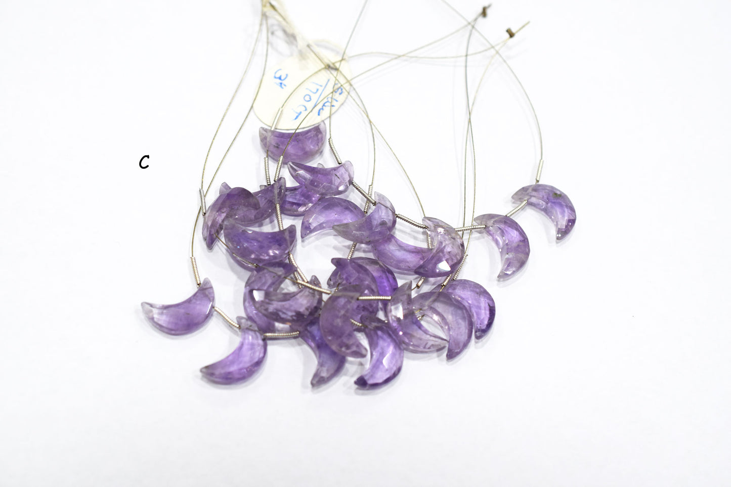 5 Pieces Pink Amethyst Faceted Crescent Half Moon Shape Briolettes , Sold By Strand , 7x18 - 8x18 mm , 17383