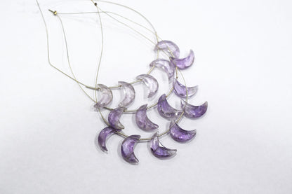 5 Pieces Pink Amethyst Faceted Crescent Half Moon Shape Briolettes , Sold By Strand , 7x18 - 8x18 mm , 17383