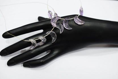 5 Pieces Pink Amethyst Faceted Crescent Half Moon Shape Briolettes , Sold By Strand , 7x18 - 8x18 mm , 17383