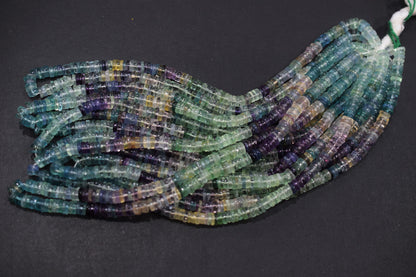 Multi Fluorite Tyre Shape Smooth Beads , Sold By Strand , 6.00 mm , 16 Inches ,  17539