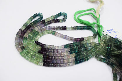 Multi Fluorite Tyre Shape Smooth Beads , Sold By Strand , 5.50 - 6.00 mm , 16",  17540