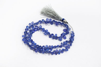 Tanzanite Faceted Pear Shape Faceted Briolettes , Sold By Strand , 3.50x5 - 5x7.50 mm , 16 Inches ,  17553