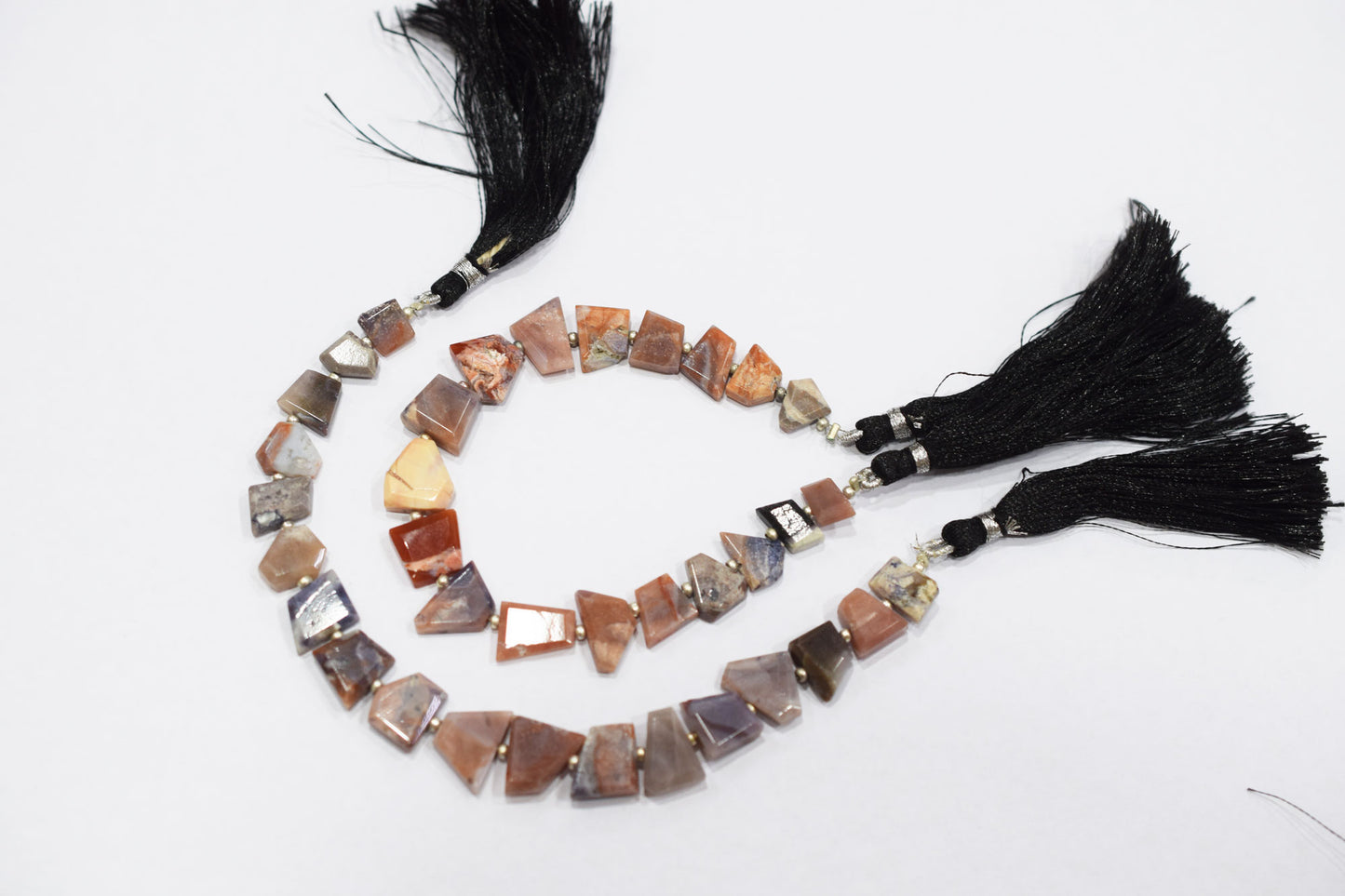 Mexican Opal Geometrical Cut Flat Nuggets Beads , Sold By Strand , 6x9 - 10x12 mm , 7", 17556