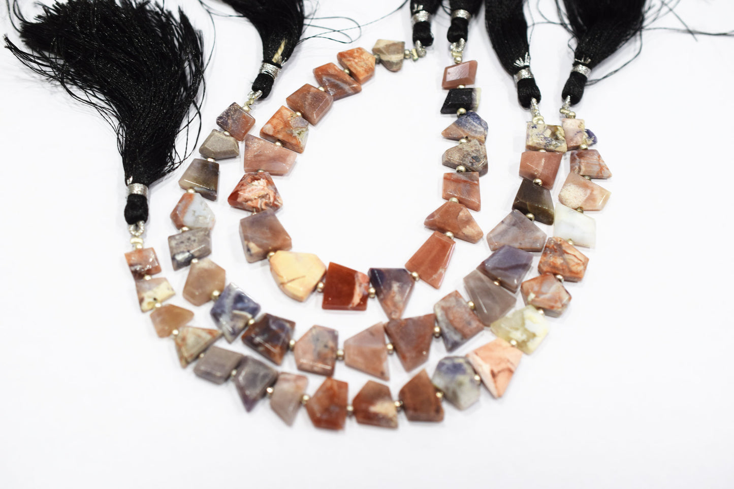 Mexican Opal Geometrical Cut Flat Nuggets Beads , Sold By Strand , 6x9 - 10x12 mm , 7", 17556