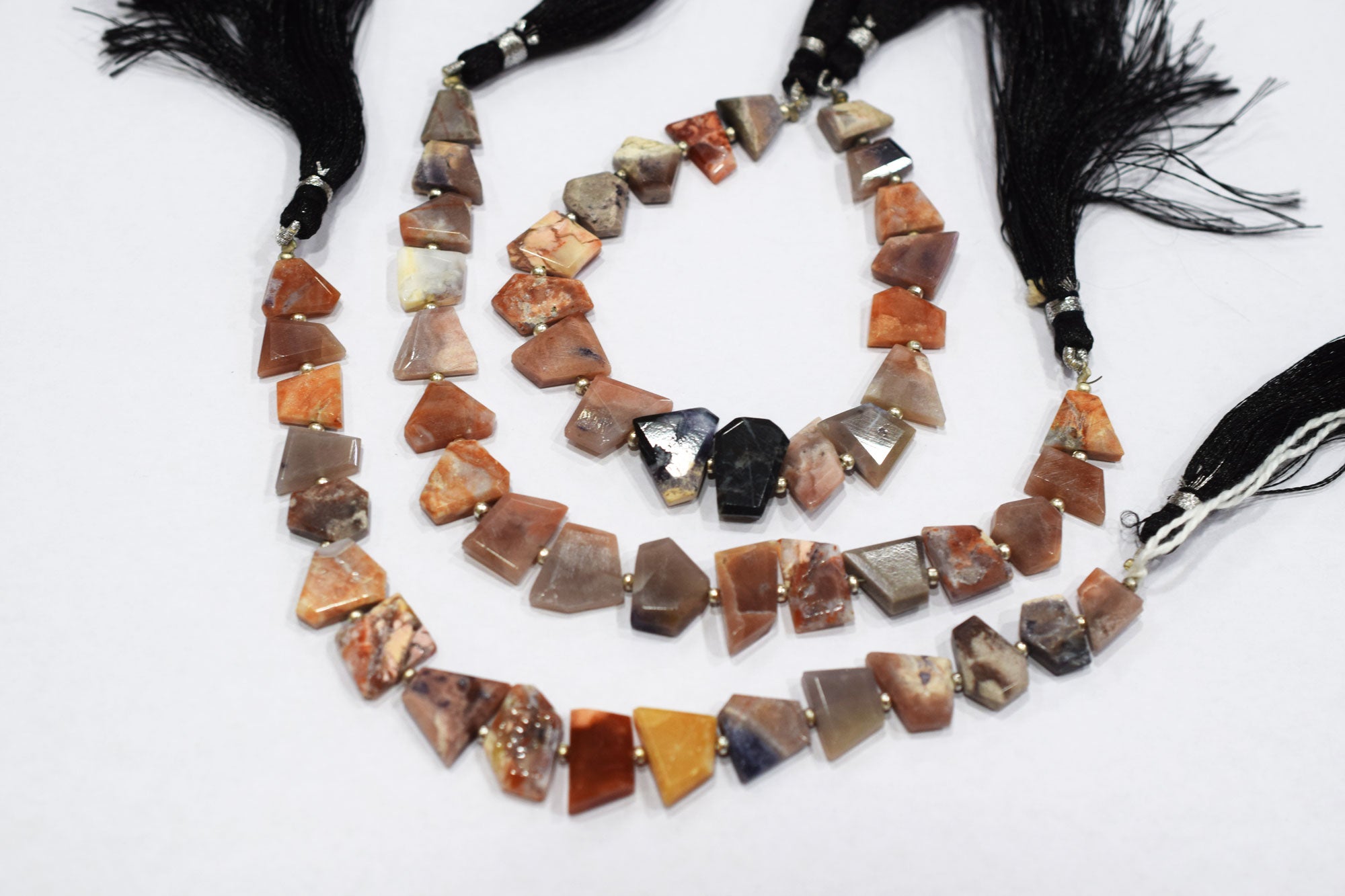 Mexican Opal Geometrical Cut Flat Nuggets Beads , Sold By Strand , 7x8 - 11x13 mm , 7", 17557