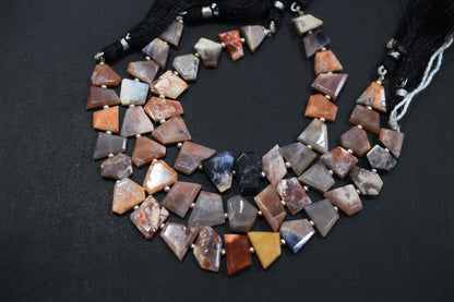 Mexican Opal Geometrical Cut Flat Nuggets Beads , Sold By Strand , 7x8 - 11x13 mm , 7", 17557