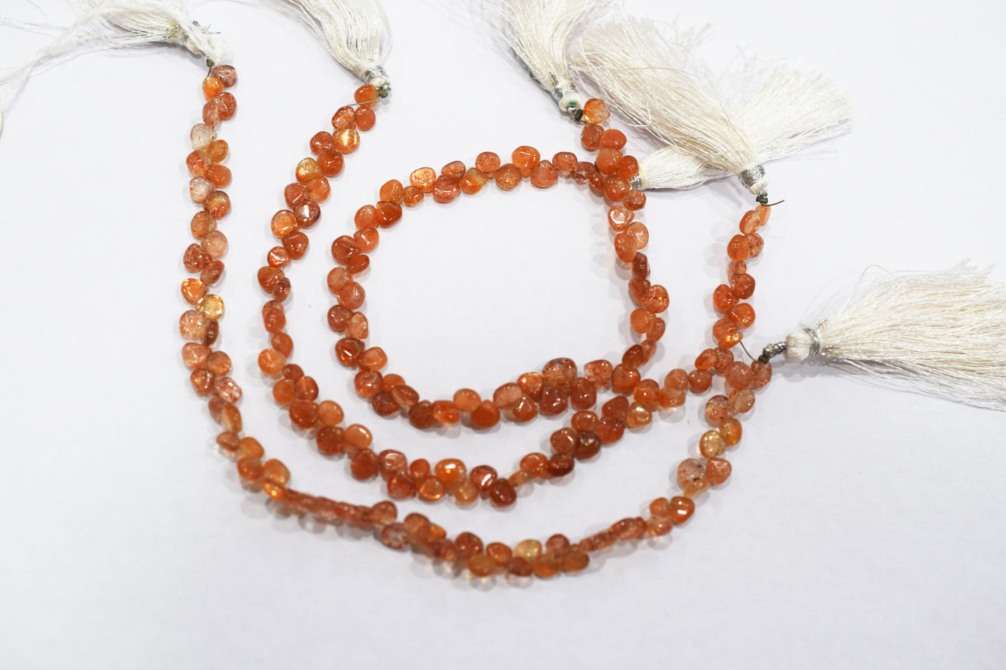 Sunstone Smooth Heart Shape Smooth Briolettes , Sold By Strand , 5.50x5.50 - 6x6 mm , 8",  17560