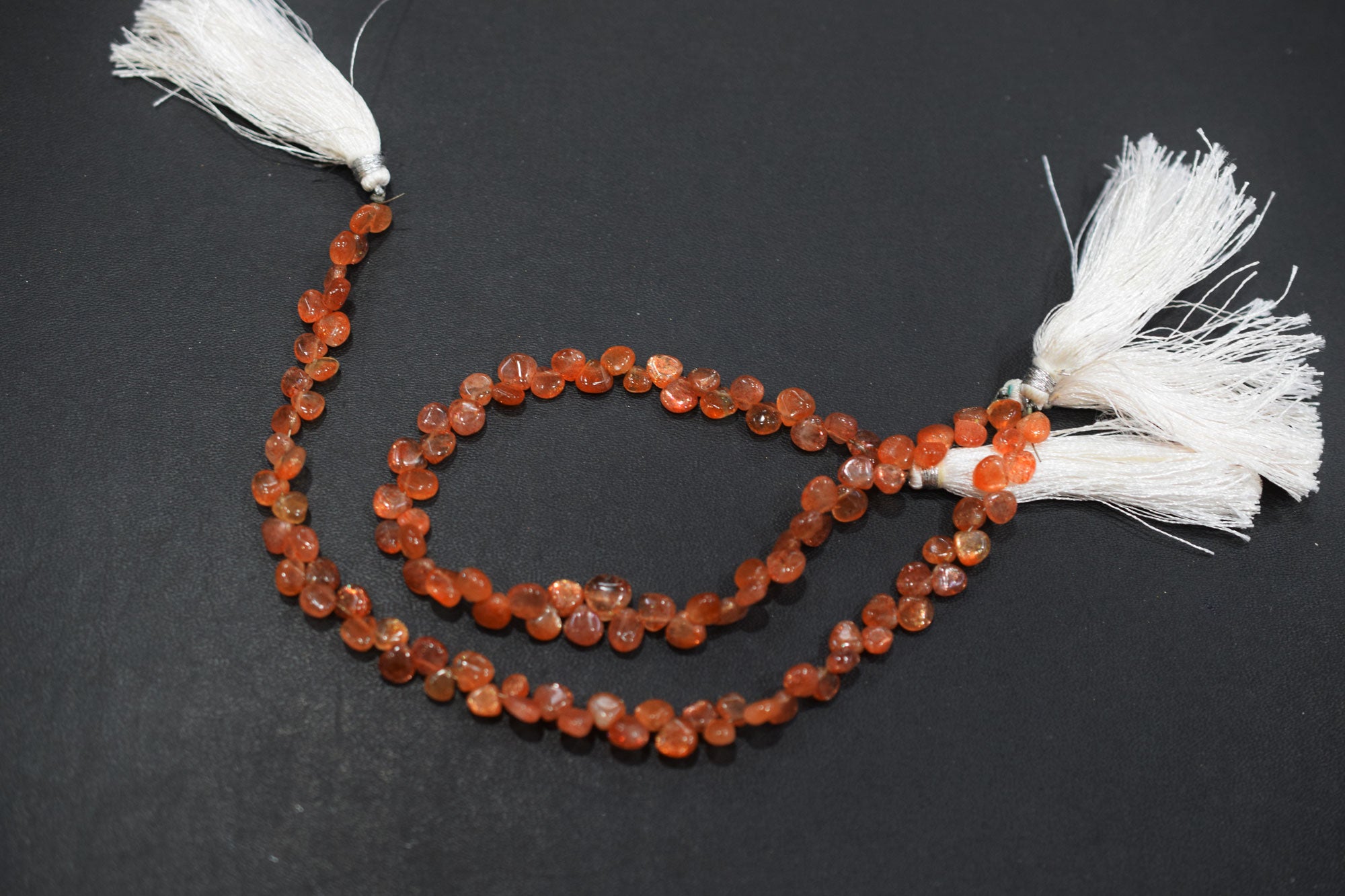 Sunstone Smooth Heart Shape Smooth Briolettes , Sold By Strand , 5.50x5.50 - 6x6 mm , 8",  17560