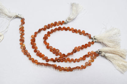 Sunstone Smooth Heart Shape Smooth Briolettes , Sold By Strand , 5.50x5.50 - 6x6 mm , 8",  17560