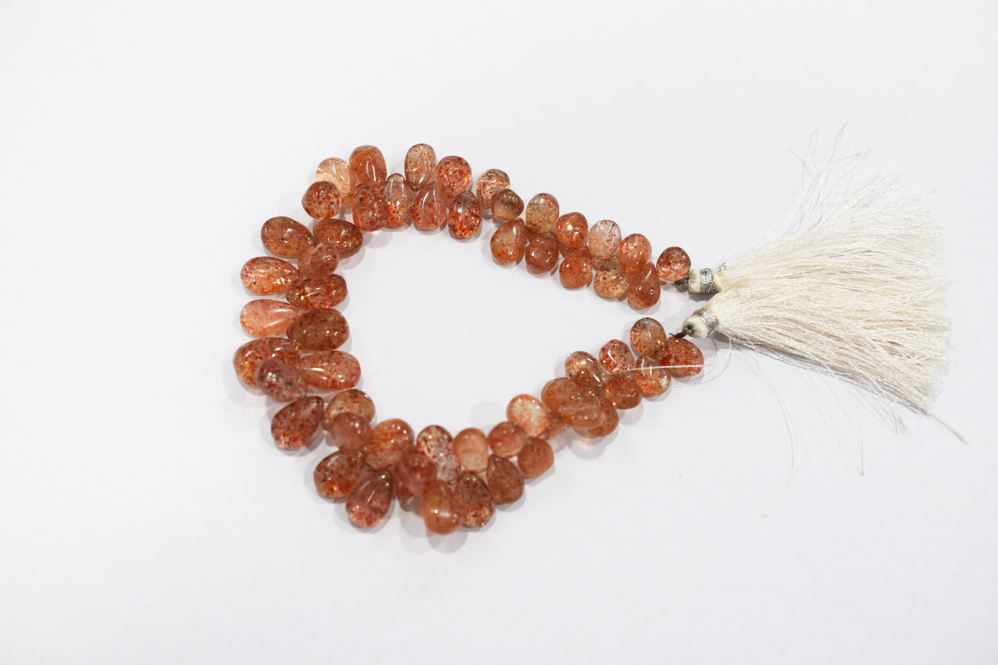 Sunstone Smooth Pear Shape Smooth Briolettes , Sold By Strand , 6x8 - 9x14 mm , 8" , 17565