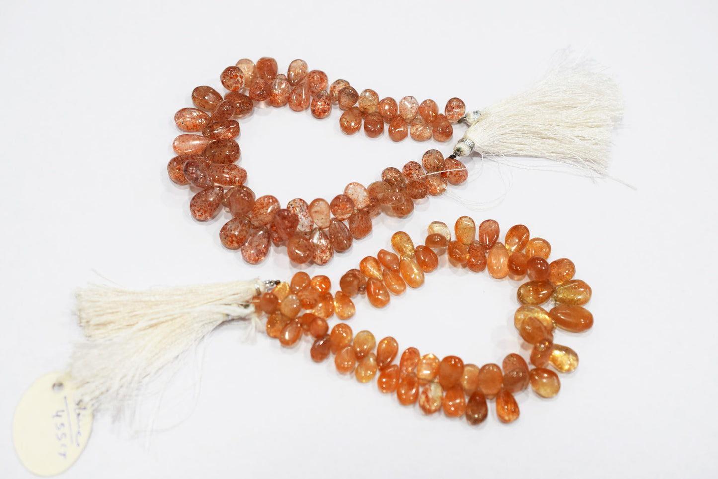 Sunstone Smooth Pear Shape Smooth Briolettes , Sold By Strand , 6x8 - 9x14 mm , 8" , 17565