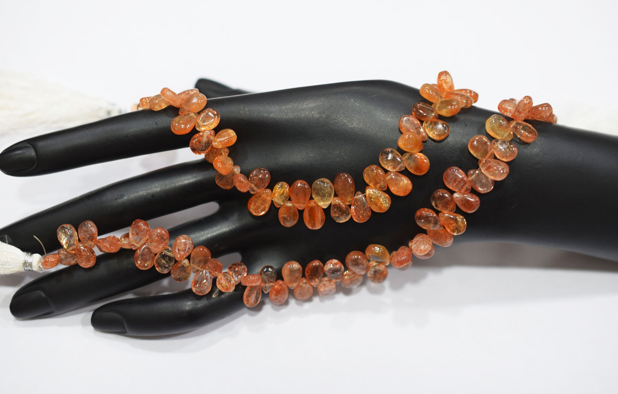 Sunstone Smooth Pear Shape Smooth Briolettes , Sold By Strand , 5x7 - 6.50x10 mm , 8",  17566