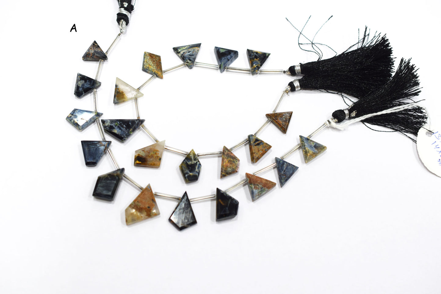 11 Pieces Natural Pietersite Crown Cut Tablets Geometrical Shape Briolettes , Sold By Strand , 13x16 - 14x21 mm , 17840