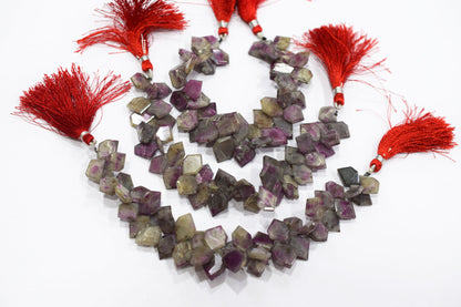 Natural Ruby Rocks Tablet Cut Geometrical Cut Gemstone , Sold By Strand , 10x14 - 11x17 mm , 7" , 17888B