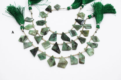 11 Pieces Natural Sakota Emerald Tablet Cut Geometrical Cut Gemstone , Sold By Strand , 13x16 - 14x19 mm ,  17889