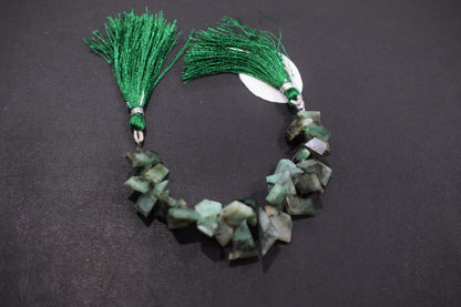 Natural Sakota Emerald Tablet Cut Geometrical Cut Gemstone , Sold By Strand , 7x10 - 12x17 mm , 7 Inches, 17890B