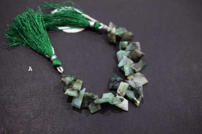 Natural Sakota Emerald Tablet Cut Geometrical Cut Gemstone , Sold By Strand , 7x10 - 12x17 mm , 7 Inches, 17890B