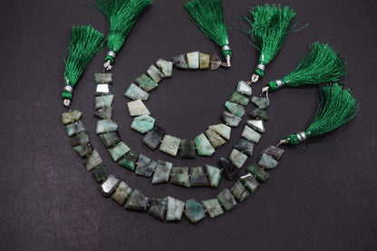 Natural Sakota Emerald Tablet Cut Geometrical Cut Gemstone , Sold By Strand , 6x10 - 10x14 mm , 7 Inches , 17892