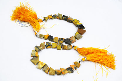 Natural Bumble Bee Tablet Cut Geometrical Cut Gemstone , Sold By Strand , 7x8 - 11x16 mm , 7 Inches , 17895