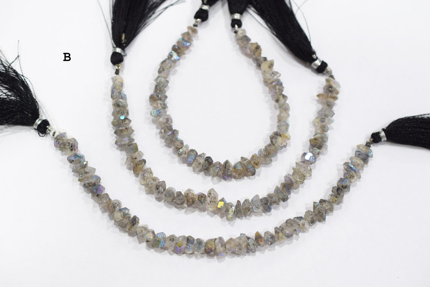 Rustic Metallic Coated Harkimar Faceted Nuggets Chips Beads , Sold By Strand , 5x7 - 6x10 mm , 7", 17898