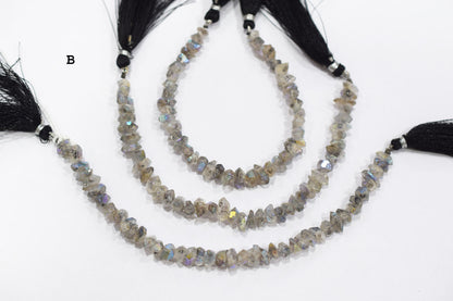 Rustic Metallic Coated Harkimar Faceted Nuggets Chips Beads , Sold By Strand , 5x7 - 6x10 mm , 7", 17898