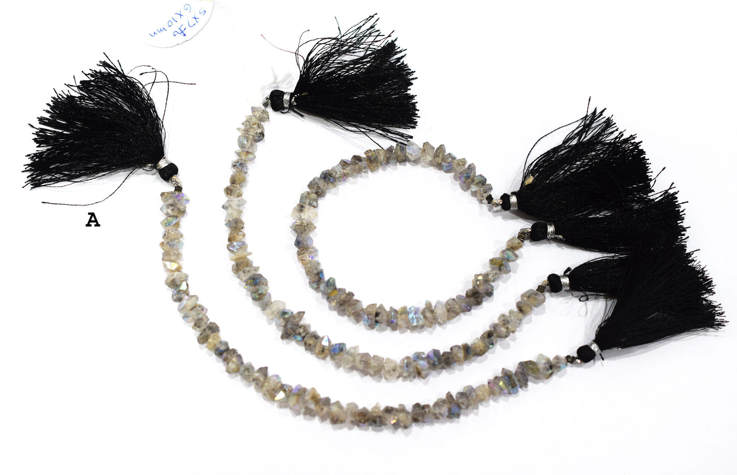 Rustic Metallic Coated Harkimar Faceted Nuggets Chips Beads , Sold By Strand , 5x7 - 6x10 mm , 7", 17898