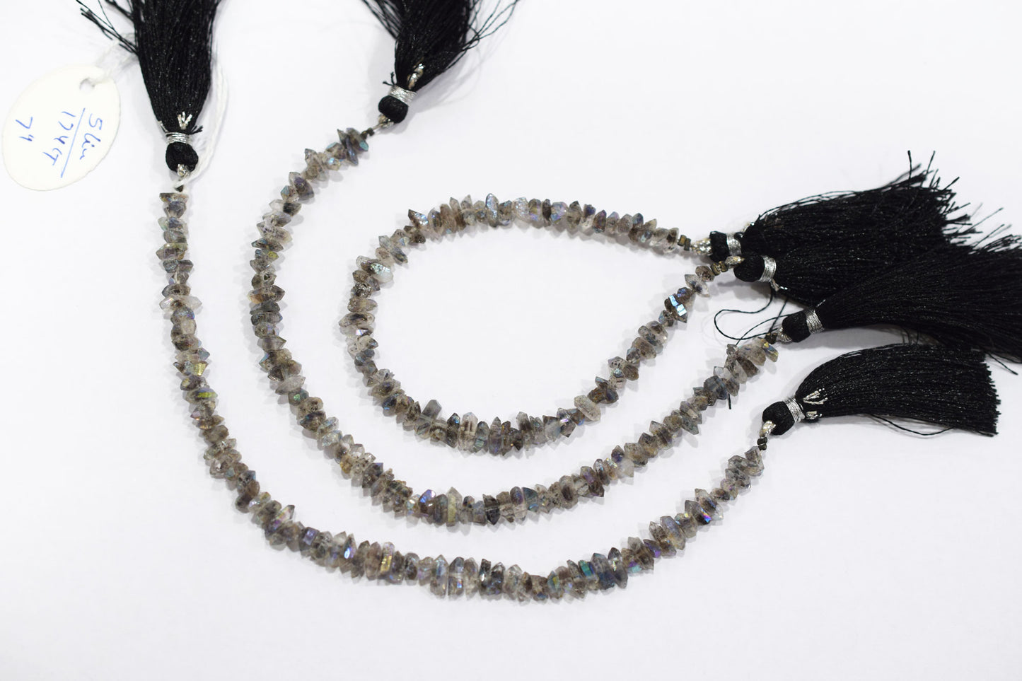 Rustic Metallic Coated Harkimar Faceted Nuggets Chips Beads , Sold By Strand ,3x5 - 4x8 mm , 7", 17899