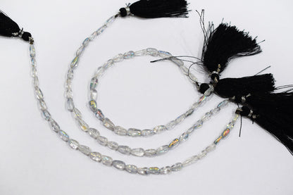 Rustic Metallic Coated Aqua ChalceRustic Metallic Coated Crystal Tear Drops Shape Smooth Gemstone , Sold By Strand , 4x7 - 5x9 mm , 8 Inches , 17900