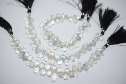 Rustic Metallic Coated Crystal Tear Drops Shape Faceted Briolettes , Sold By Strand , 5x10 - 8x13 mm , 7" , 17901
