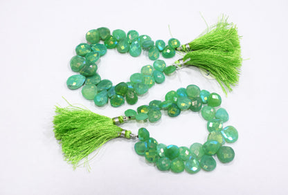 Rustic Metallic Coated Chrysoprase Chalcedony Mix Shape Faceted Briolettes , Sold By Strand , 11x11 - 14x14 mm , 7" , 17905