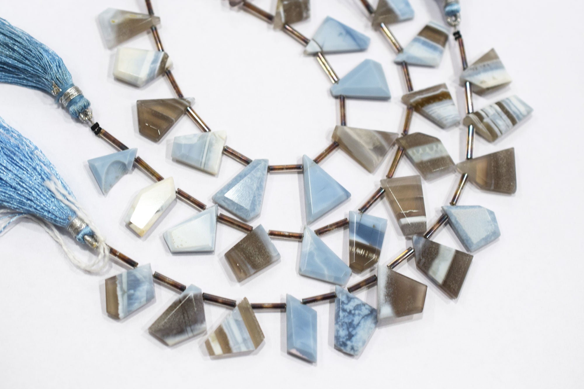 11 Pieces In A Strand Natural Boulder Opal Crown Cut Geometrical Cut Gemstone , Sold By Strand , 11x13 - 15x22 mm , 17944