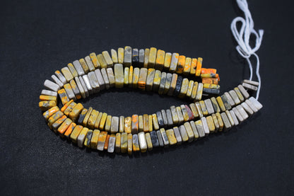 Yellow Shaded Jasper Smooth Heishi Square Shape Beads , Sold By Strand , 9x9 - 10x10 mm , 16" , 17947