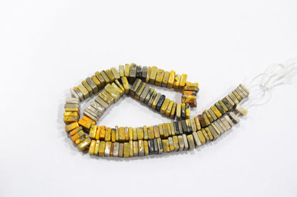 Yellow Shaded Jasper Smooth Heishi Square Shape Beads , Sold By Strand , 9x9 - 10x10 mm , 16" , 17947