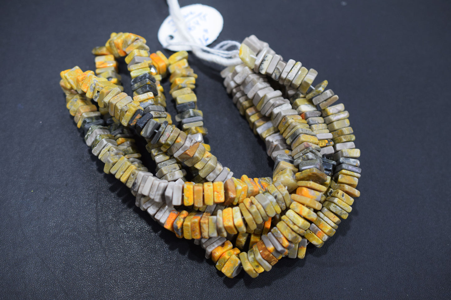 Yellow Shaded Jasper Smooth Heishi Square Shape Beads , Sold By Strand , 7.5x7.5 - 8.5x8.5 mm , 16" , 17948
