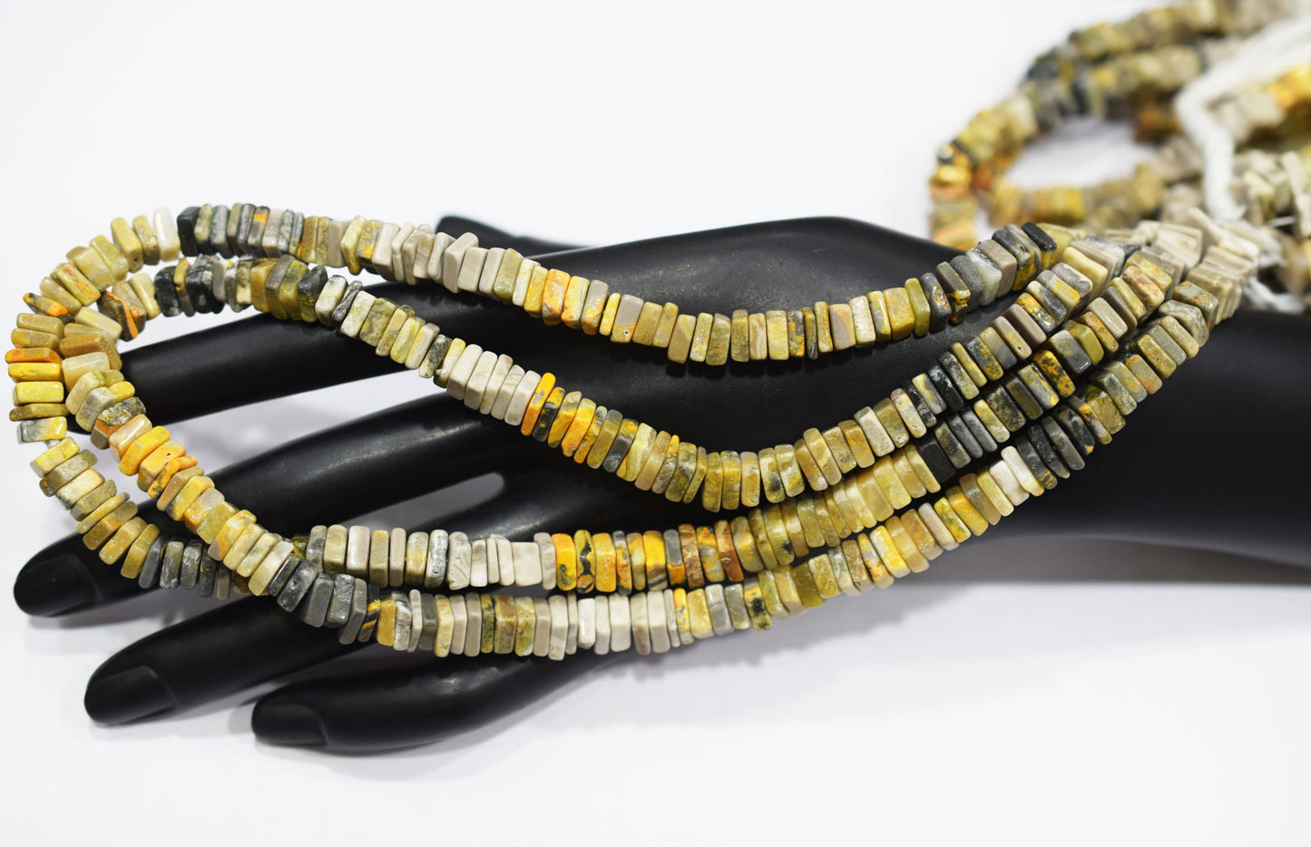 Yellow Shaded Jasper Smooth Heishi Square Shape Beads , Sold By Strand , 6x6 - 7x7 mm , 16" , 17951