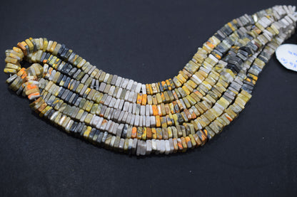 Yellow Shaded Jasper Smooth Heishi Square Shape Beads , Sold By Strand , 6x6 - 7x7 mm , 16" , 17951