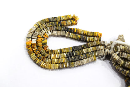 Yellow Shaded Jasper Smooth Heishi Square Shape Beads , Sold By Strand , 6x6 - 7x7 mm , 16" , 17951