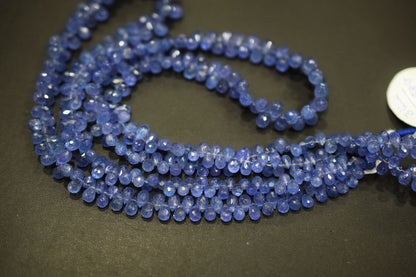 Tanzanite Tear Drops Shape Faceted Briolettes , Sold By Strand , 3.50x3.0 - 5.50x8.0 mm , 16 Inches ,  17967