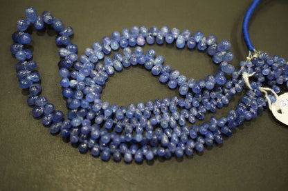 Tanzanite Smooth Tear Drops Shape Smooth Briolettes , Sold By Strand , 3x4 - 6x9 mm , 16 Inches ,  17972