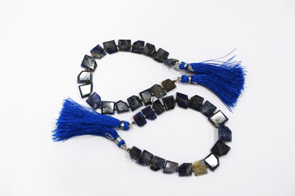Natural Sodalite Crown Cut Tablets Gemstone , Sold By Strand , 8x10 - 11x12 mm , 7" , 18143